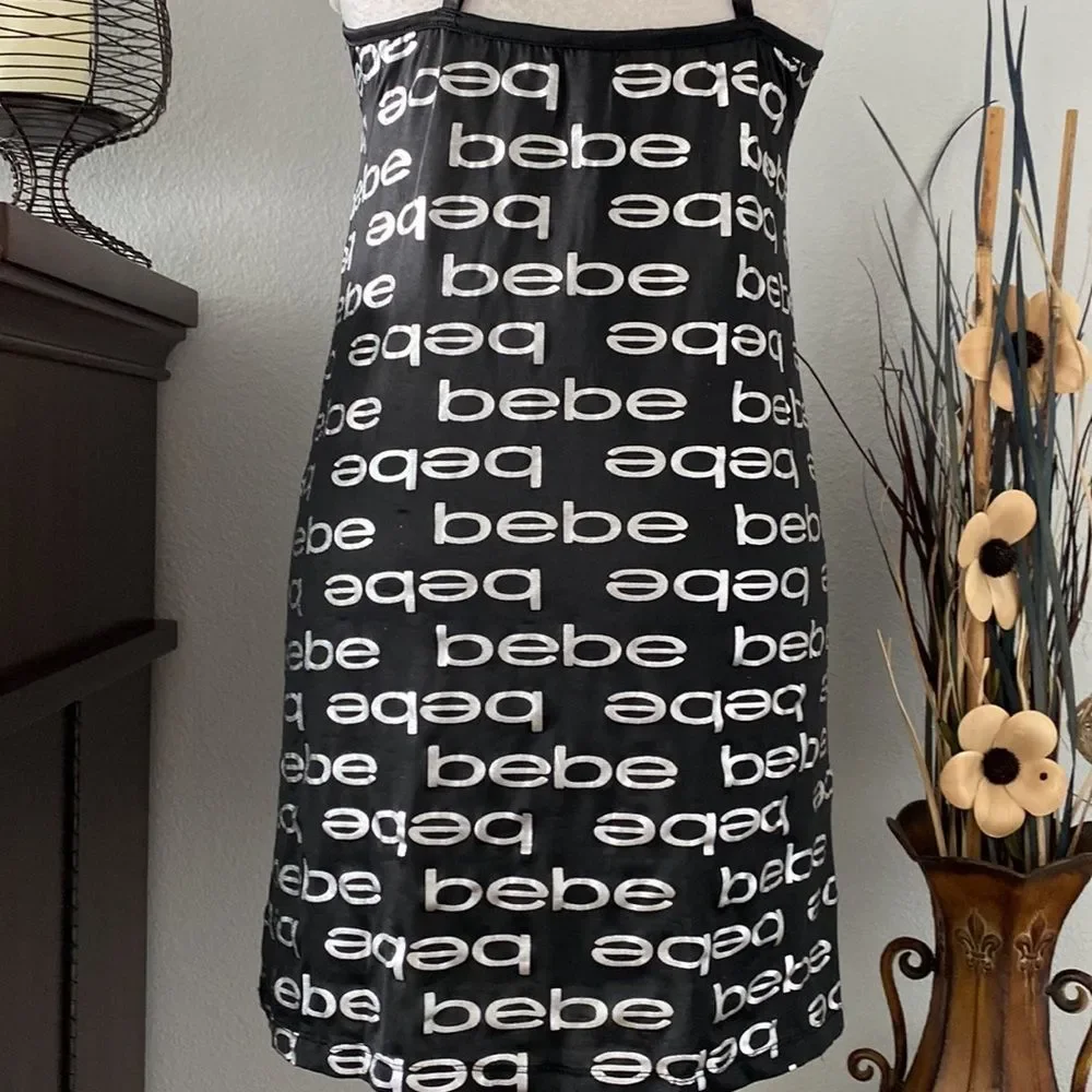 Bebe black and silver lingerie slip size medium - Picture 4 of 12